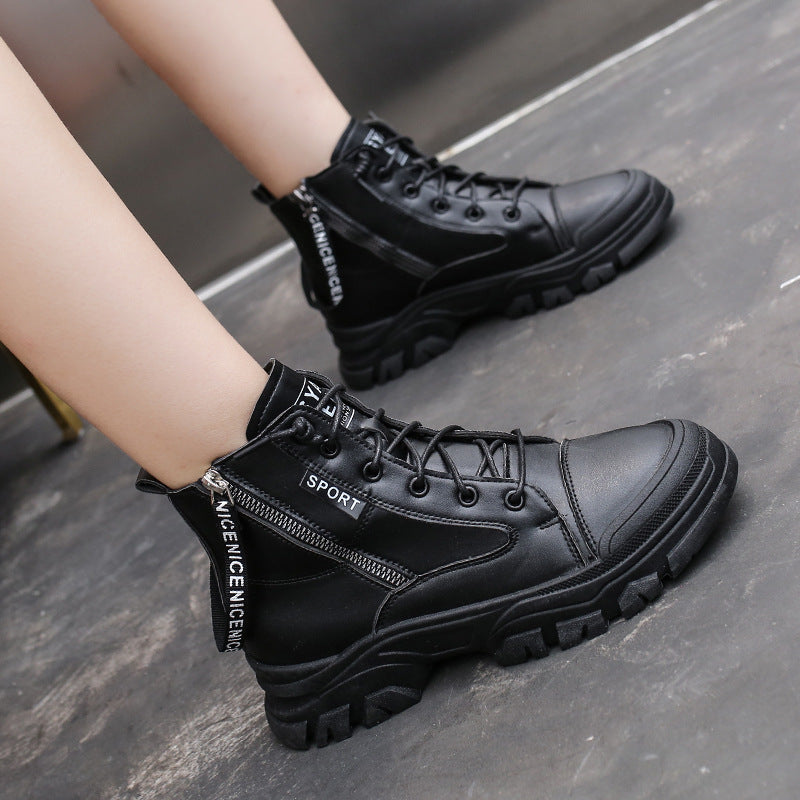 Autumn Fashion Casual Platform Single Boots Sports British Style Boots GOMINGLO