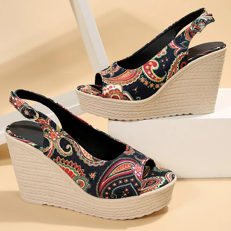 Bohemian Style Chunky Platform Sandals GOMINGLO