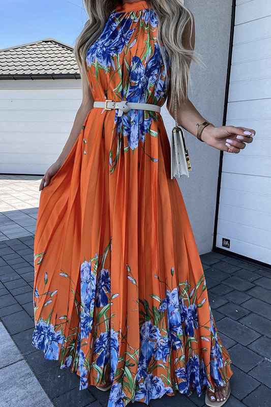 Boho Floral Chiffon Loose Maxi Dress GOMINGLO