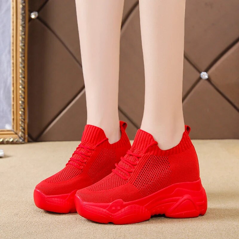 Breathable Air Mesh Wedge Casual Sneakers GOMINGLO