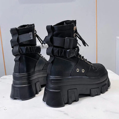 Chunky Platform Autumn Winter Gothic Shoes for Woman GOMINGLO