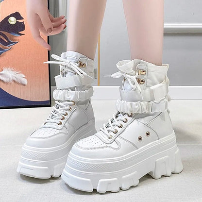 Chunky Platform Autumn Winter Gothic Shoes for Woman GOMINGLO