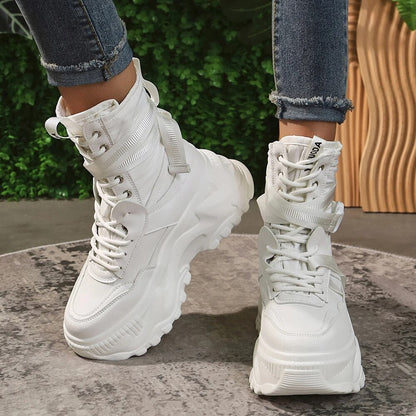 Chunky Platform Thick Sole Autumn Winter Ankle Boots for Women GOMINGLO