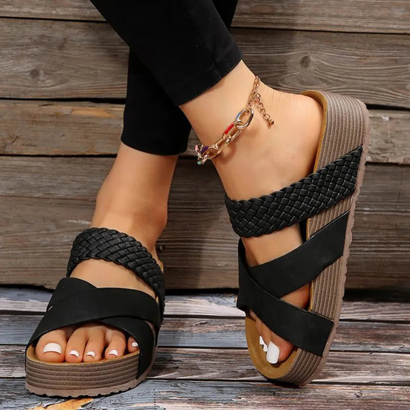Fashion Platform Cork Sandals for Women GOMINGLO
