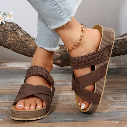 Fashion Platform Cork Sandals for Women GOMINGLO