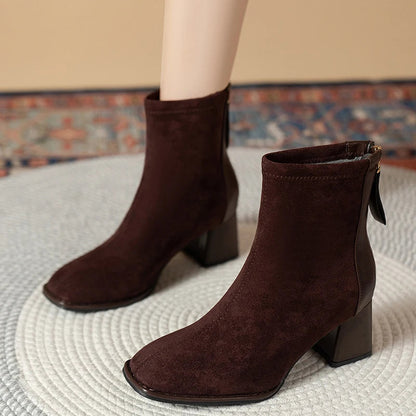 Gominglo - Cozy Chic: Knitted Face Women's Sock Boots GOMINGLO