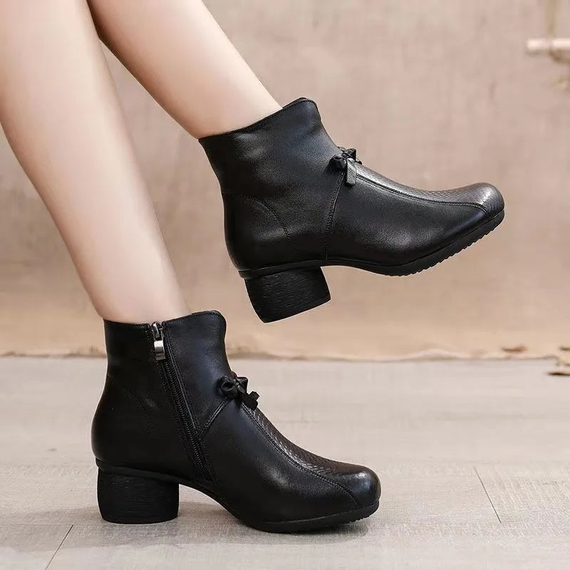 Gominglo - New Fashion Round Head Mother Short Boots GOMINGLO