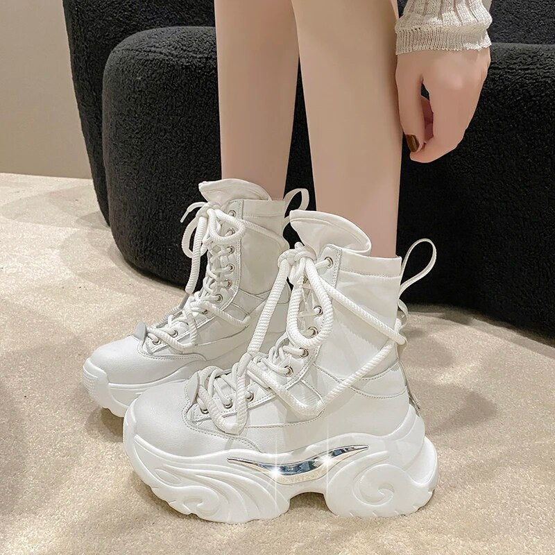 Gominglo - Punk Chunky Thick Bottom Platform Autumn Winter Boots GOMINGLO