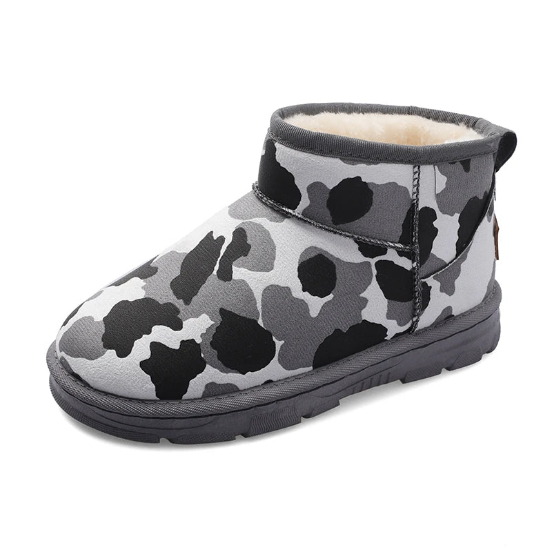 Gominglo - Winter Cow Pattern Plus Velvet Snow Boots GOMINGLO