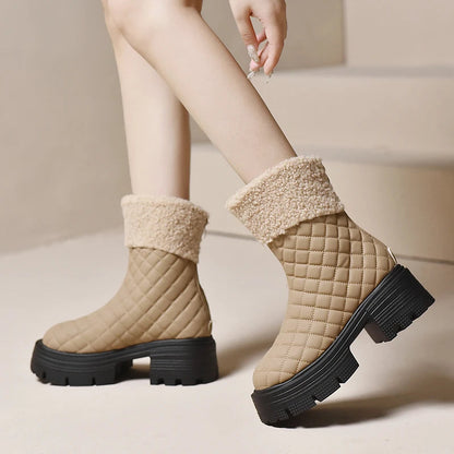 Gominglo - Winter Fashion Back Zipper High Heel Boots GOMINGLO