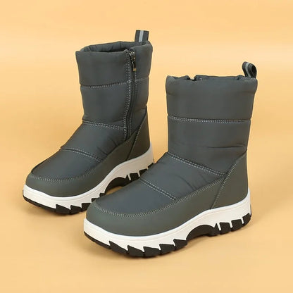 Gominglo - Winter Fashion Round Head Side Zip Snow Boots GOMINGLO