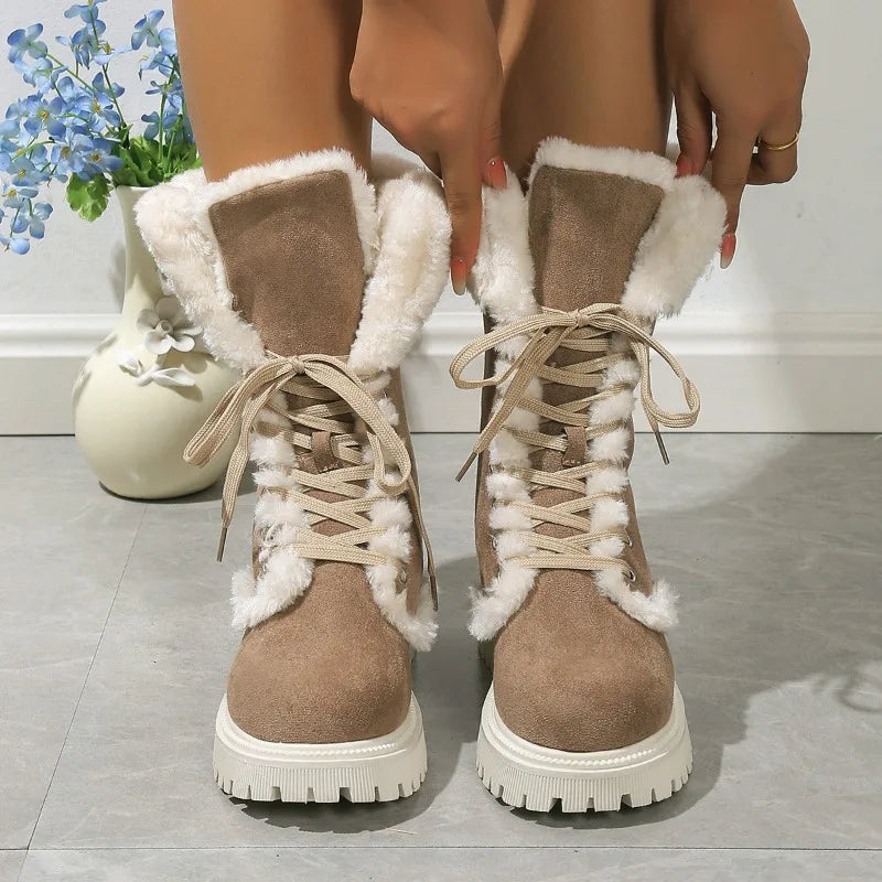 Gominglo - Winter Fashion Waterproof Platform Large Snow Boots GOMINGLO