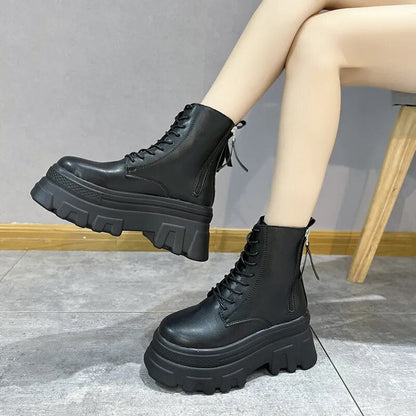 Gominglo - Women's Chunky Platform Thick Bottom Non Slip Ankle Boots GOMINGLO