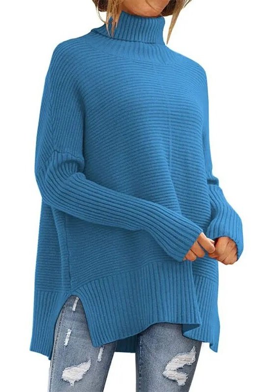 Gominglo - Women's Oversized Solid Turtleneck Pullovers Winter Fashion Sweater GOMINGLO