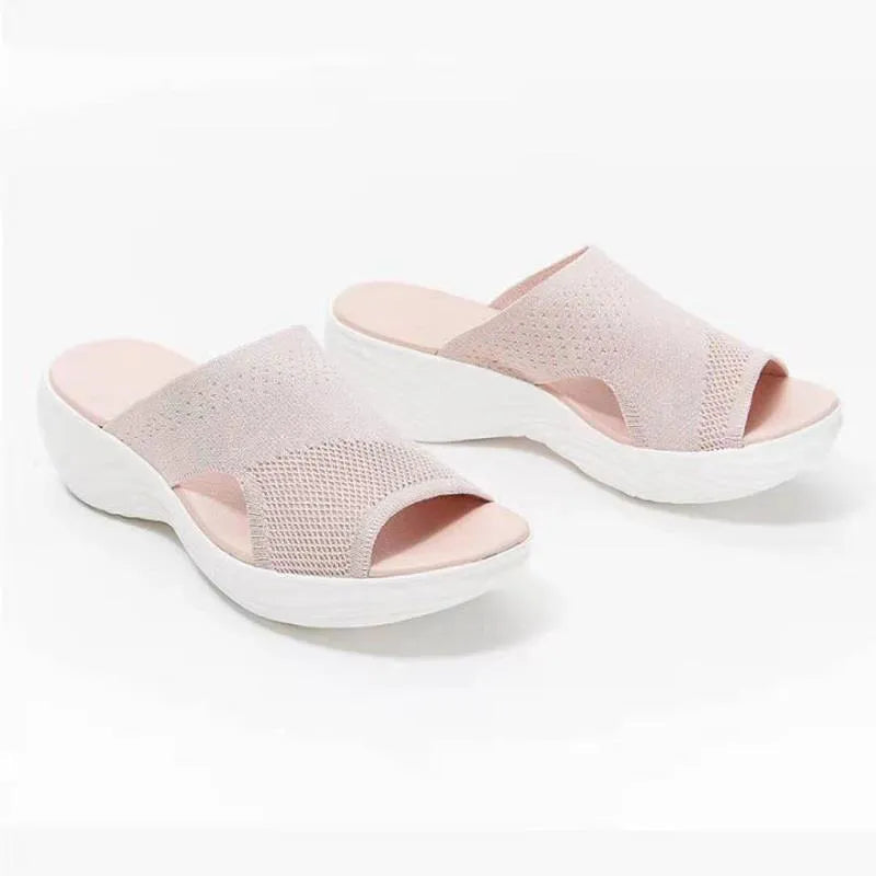 Gominglo - Women's Stretch Cross Slides Casual Outdoor Open-Toe Slippers GOMINGLO