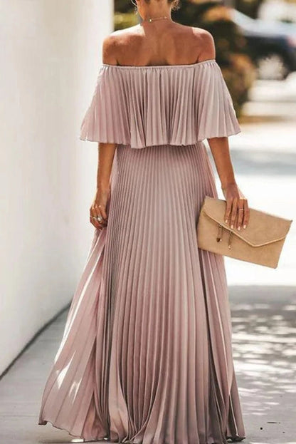 Elegant Off-Shoulder Strapless Maxi Dress