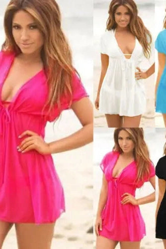 Elegant V-Neck Cover-Up Dress