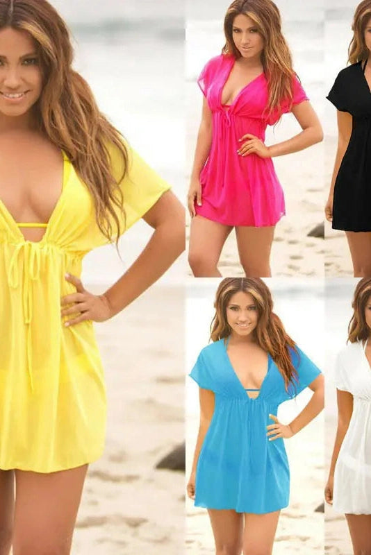 Elegant V-Neck Cover-Up Dress