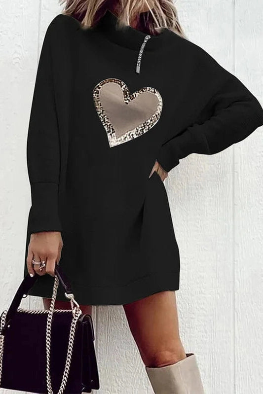 Elegant Long Sleeve Loose Mini Dress