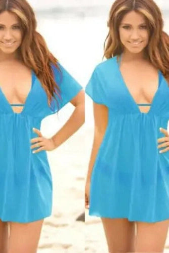 Elegant V-Neck Cover-Up Dress