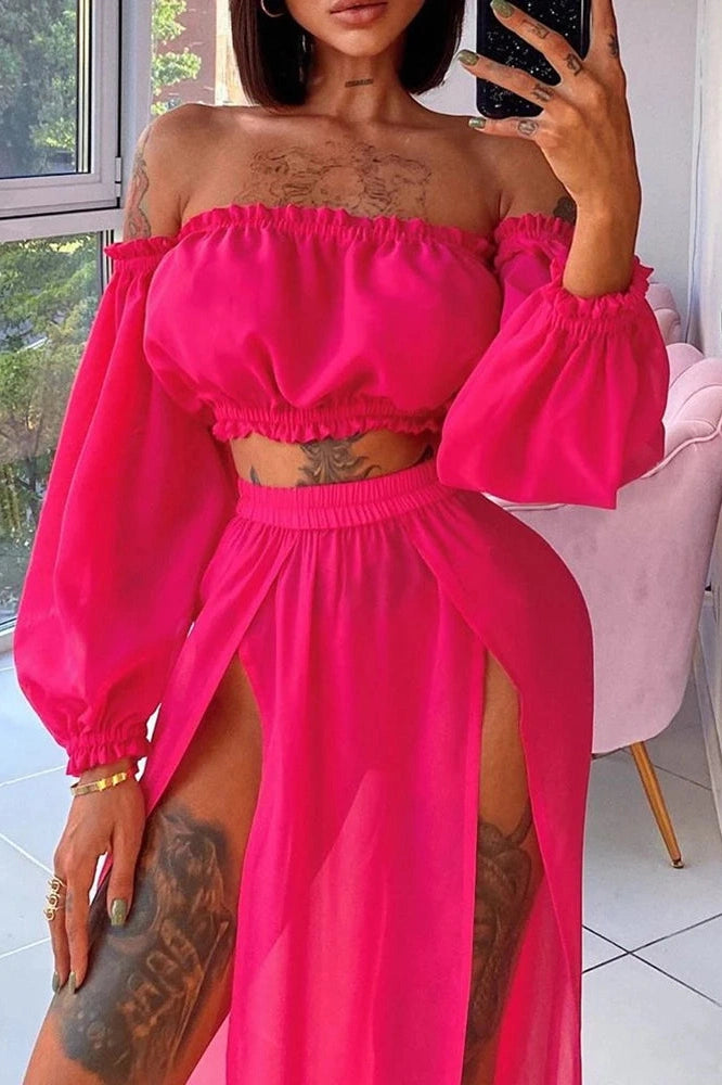 Off-Shoulder 2-Piece Cover-Up Dress