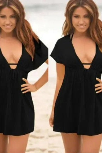 Elegant V-Neck Cover-Up Dress