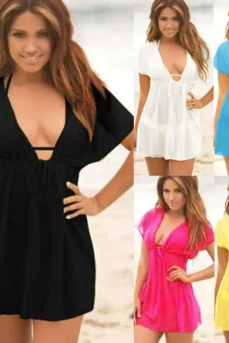 Elegant V-Neck Cover-Up Dress