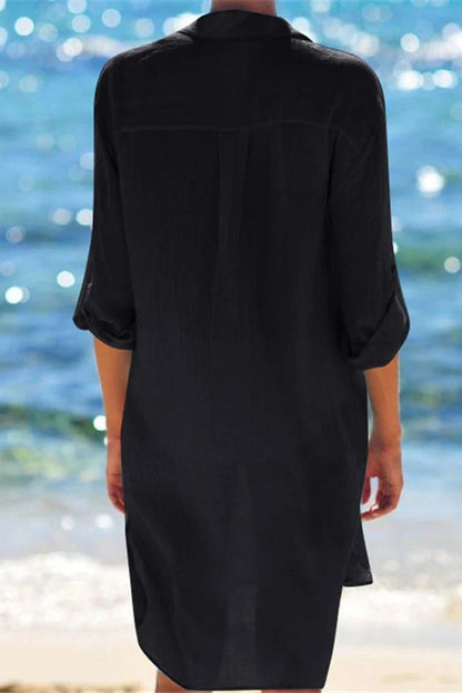 See-Through Long Sleeve Cover-Up Dress