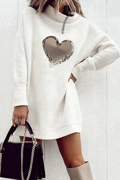 Elegant Long Sleeve Loose Mini Dress