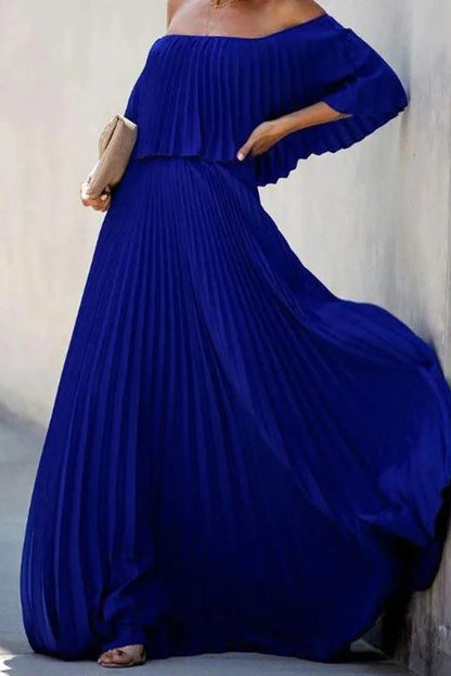 Elegant Off-Shoulder Strapless Maxi Dress