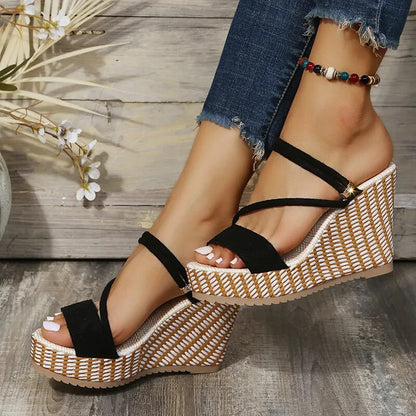 New Fashion Super High Heel Wedge Sandals for Women GOMINGLO