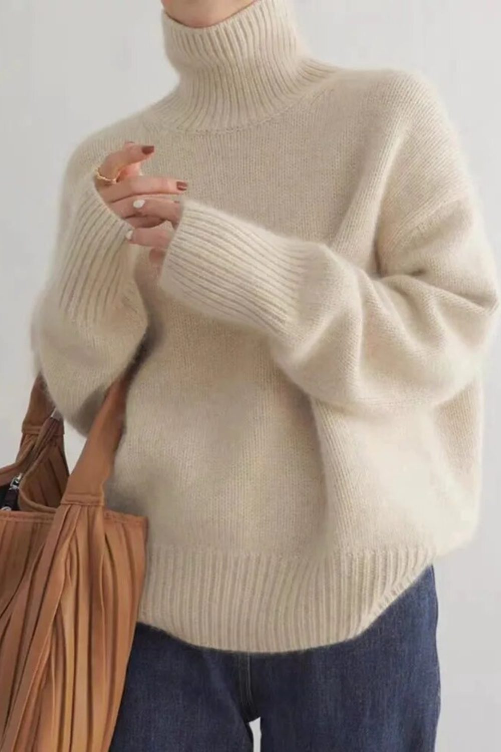 Pure Wool Turtleneck Cashmere Pullover Autumn/Winter Sweater For Women GOMINGLO