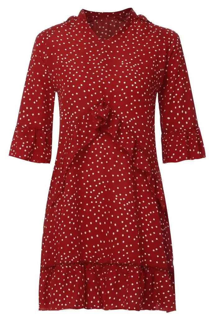 Polka Dot Print Mini Dress