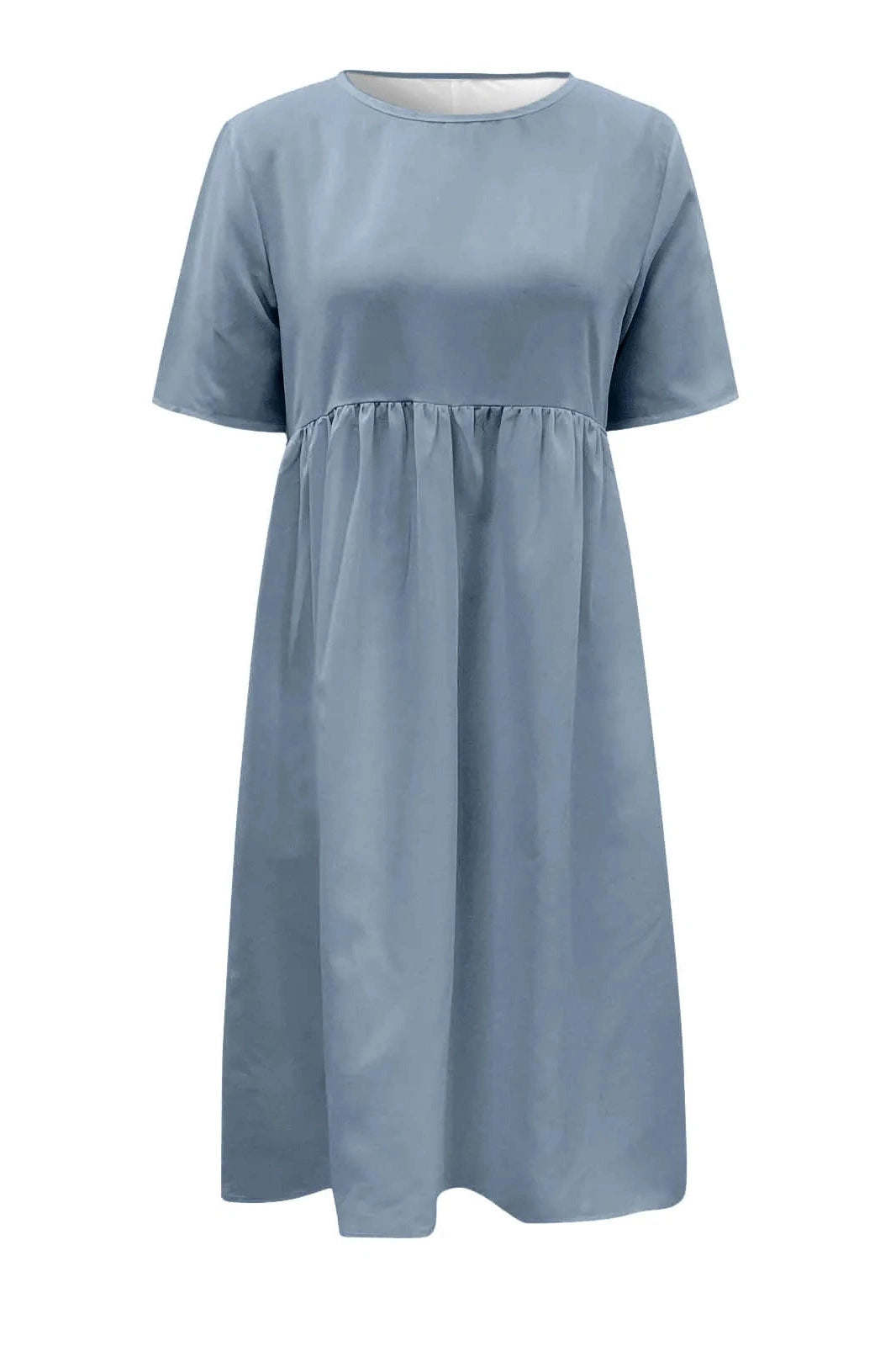 Short Sleeve O Neck Pocket Maxi Dress