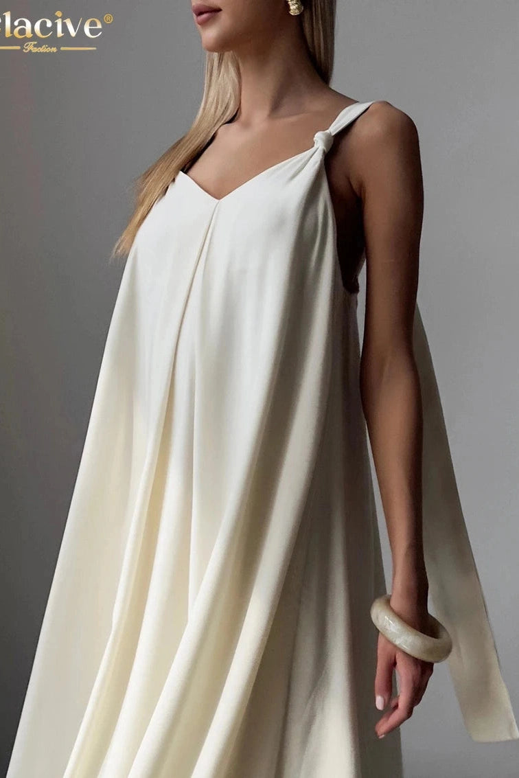 Elegant V-Neck Sleeveless Maxi Dress