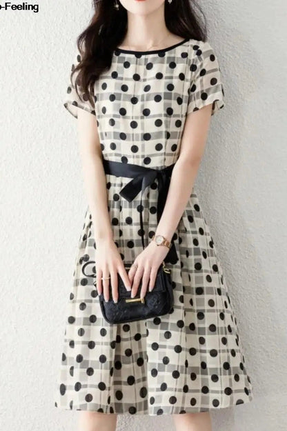 Elegant Polka Dot Mini Dress