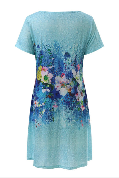 Elegant V-Neck Floral Mini Dress