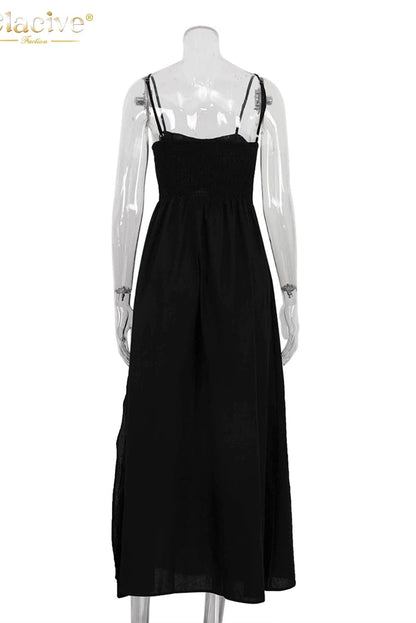 Cotton Sleeveless Maxi Dress