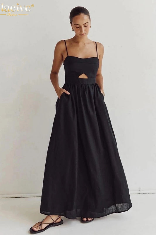 Cotton Sleeveless Maxi Dress