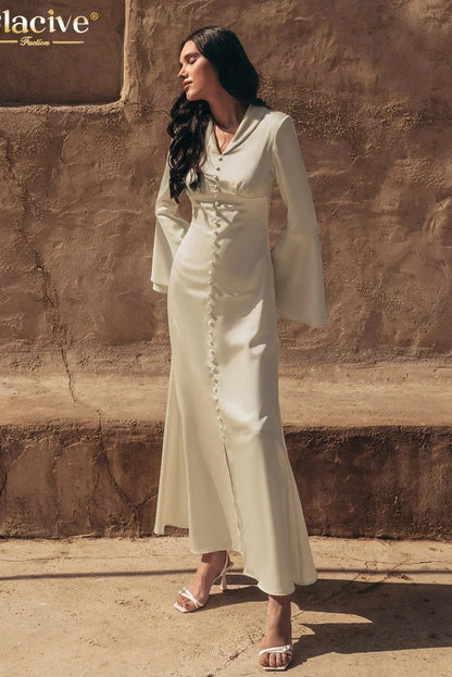 Elegant Long Sleeve Maxi Dress