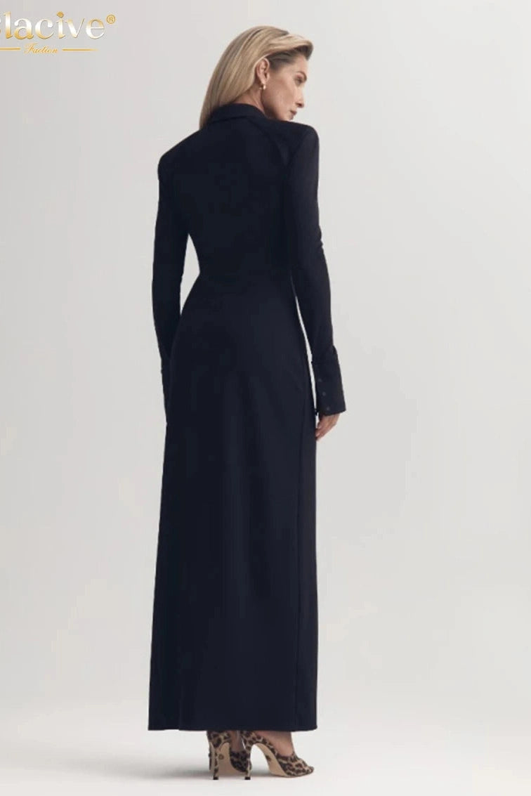 Elegant Long Sleeve Maxi Dress