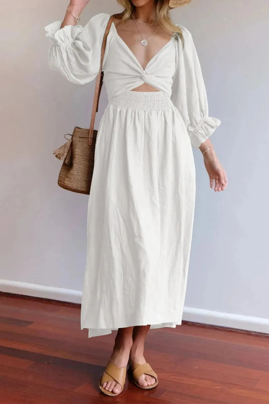 Off Shoulder Tie Rope Belt Maxi Dress