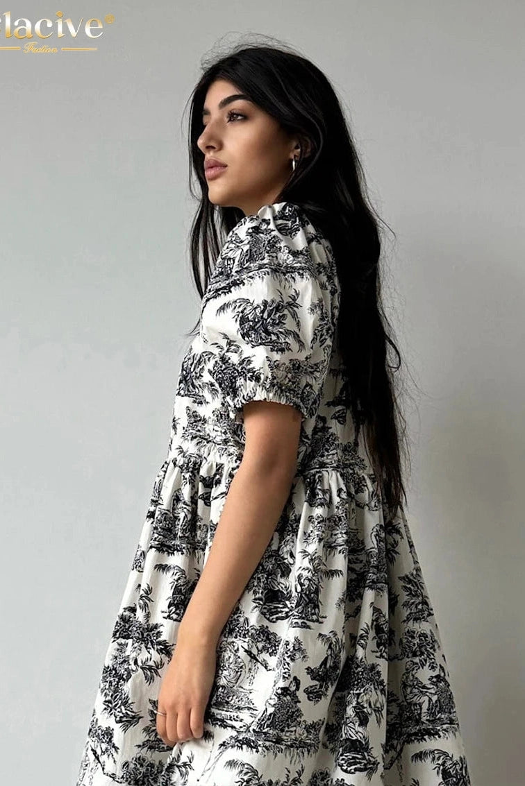 O-Neck Short Sleeve Mini Dress