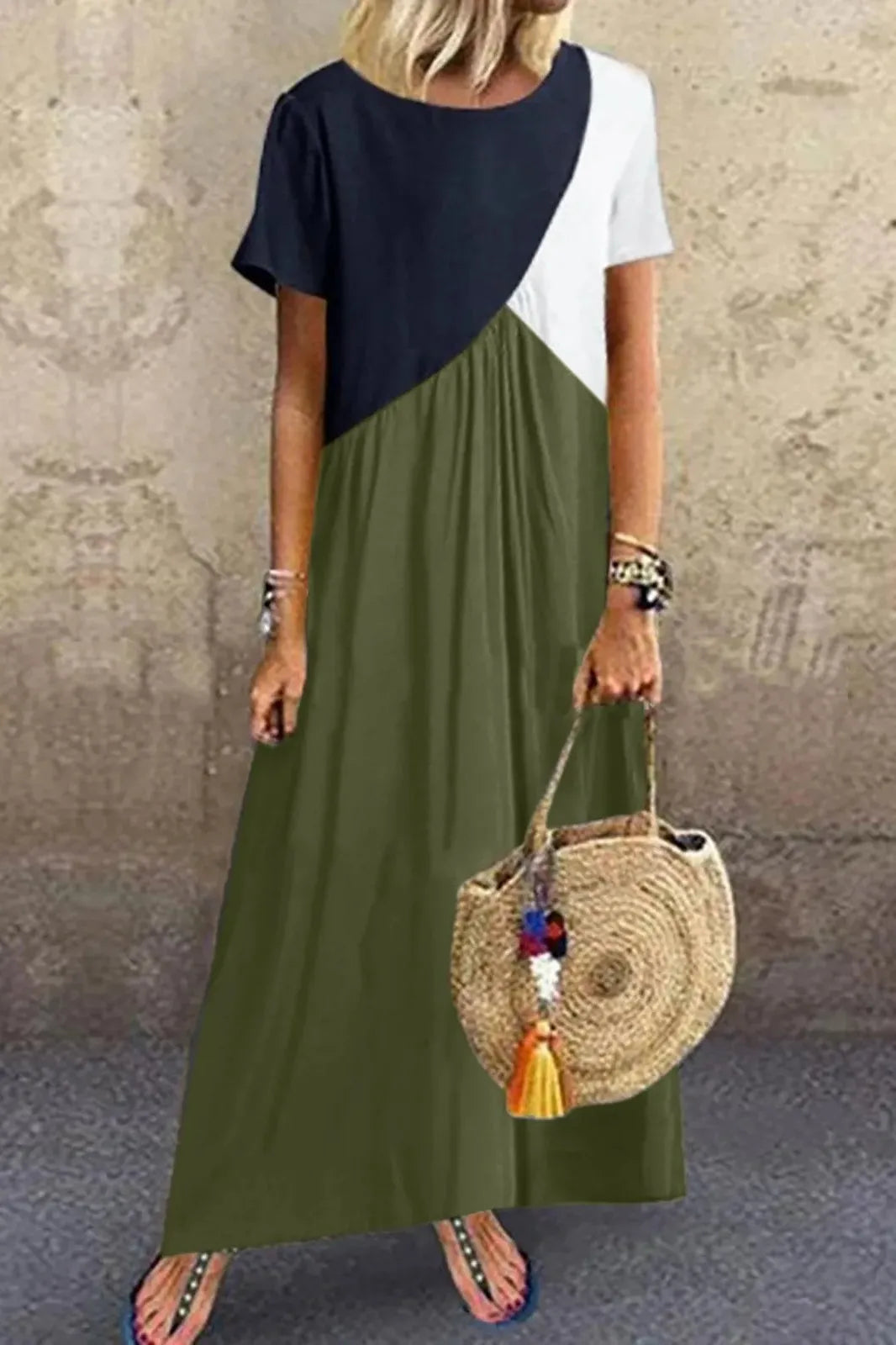 Patchwork Splicing Maxi Dress