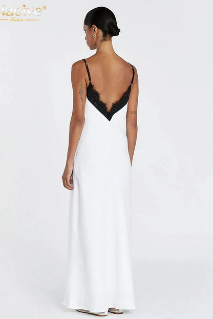 Elegant V-Neck Sleeveless Maxi Dress