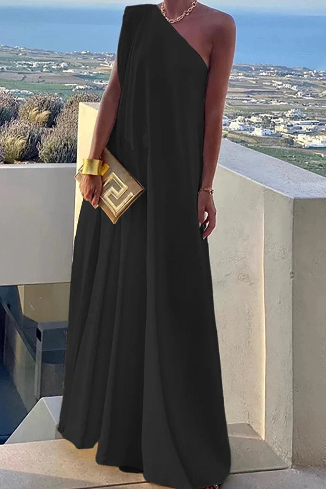 Elegant One-Shoulder Maxi Dress