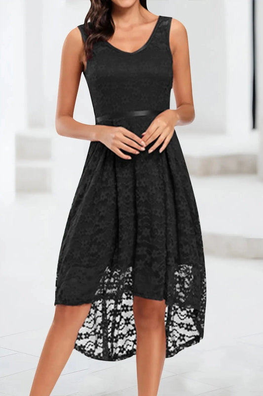 Sleeveless Elegant Lace Midi Dress