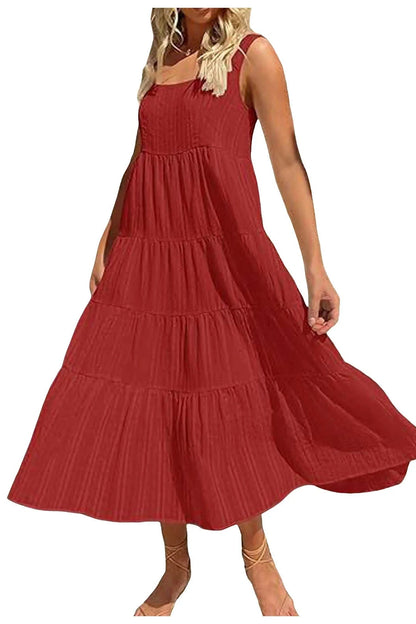 Sleeveless Backless Loose Midi Dress