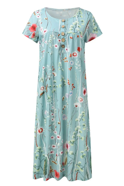 Elegant Flower Print Maxi Dress