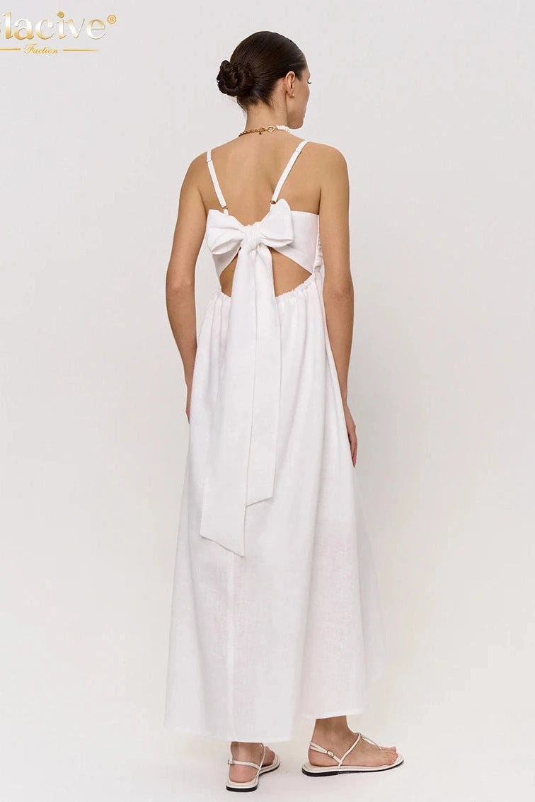 Elegant Cotton Sleeveless Maxi Dress